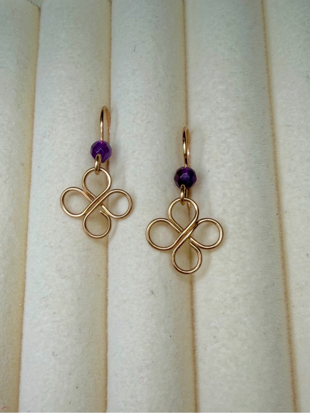 Amethyst Clover Earrings
